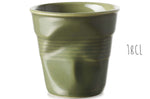 Tasse Revol Cappuccino Froissé 18cl en porcelaine Vert Garrigue