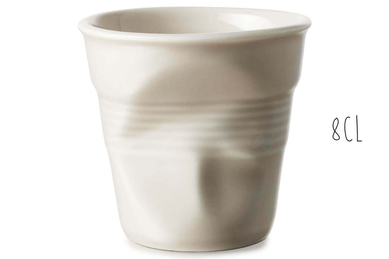 Tasse Revol Espresso Froissé 8cl en porcelaine Gris Galet