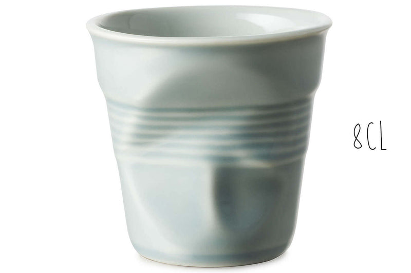 Tasse Revol Espresso Froissé 8cl en porcelaine Bleu Mistral
