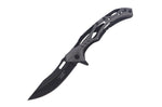 Couteau pliant Herbertz 592912 squelette blackwashed manche inox / alu 12cm