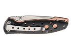 Couteau pliant Herbertz 568411 manche ajouré en alu noir / plaquette inox bronze 11,5cm