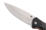Couteau pliant Herbertz 568411 manche ajouré en alu noir / plaquette inox bronze 11,5cm