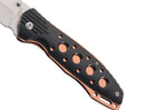 Couteau pliant Herbertz 568411 manche ajouré en alu noir / plaquette inox bronze 11,5cm