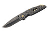 Couteau pliant Herbertz 584612 manche avec index cranté stonewashed sombre tout inox 12cm