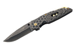 Couteau pliant Herbertz 584612 manche avec index cranté stonewashed sombre tout inox 12cm