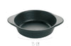 Plat rond creux en fonte émaillée noire - 15cm