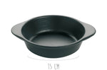 Plat rond creux en fonte émaillée noire - 15cm