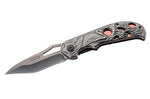 Couteau pliant Herbertz 591912 tout acier inox stonewashed décor tête de mort 11,8cm