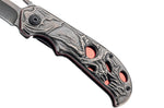Couteau pliant Herbertz 591912 tout acier inox stonewashed décor tête de mort 11,8cm