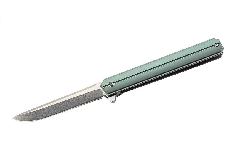 Couteau pliant Herbertz 593312 manche fin en titanium vert 11,8cm