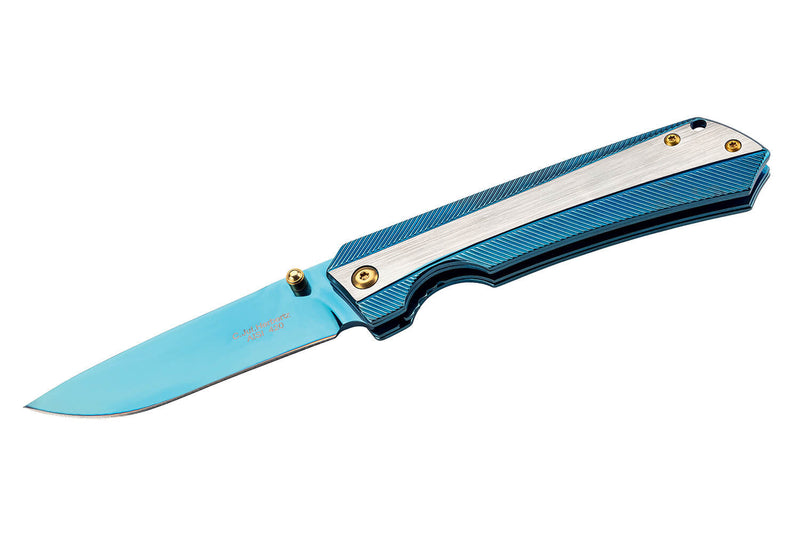 Couteau pliant Herbertz 591811 Titanblue tout inox 11cm