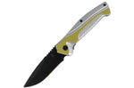 Couteau pliant Herbertz 566311 lame noire et manche aluminium argenté / jaune 11,4cm