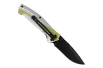 Couteau pliant Herbertz 566311 lame noire et manche aluminium argenté / jaune 11,4cm