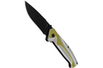 Couteau pliant Herbertz 566311 lame noire et manche aluminium argenté / jaune 11,4cm