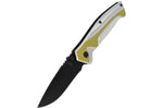 Couteau pliant Herbertz 566311 lame noire et manche aluminium argenté / jaune 11,4cm