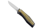 Couteau pliant Herbertz 568512 manche aluminium décor stries dorées 11,5cm