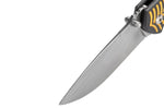 Couteau pliant Herbertz 568512 manche aluminium décor stries dorées 11,5cm