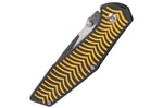 Couteau pliant Herbertz 568512 manche aluminium décor stries dorées 11,5cm