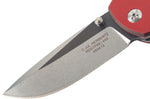 Couteau pliant Herbertz 589412 manche en G10 rouge texture antidérapante 11,7cm + étui