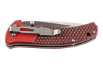 Couteau pliant Herbertz 589412 manche en G10 rouge texture antidérapante 11,7cm + étui