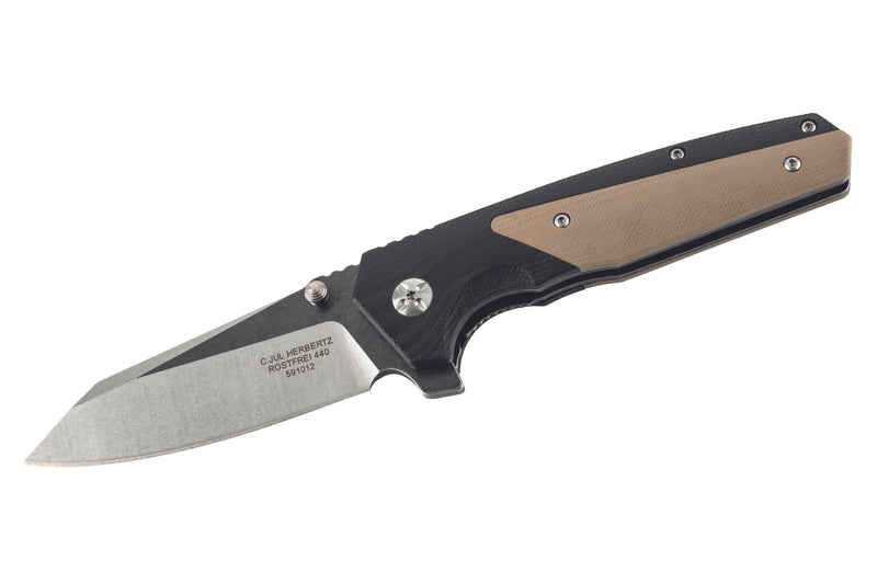 Couteau pliant Herbertz 591012 lame finition bicolore et manche en G10 en deux tons 12cm