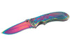 Couteau pliant Herbertz 577910 manche en acier inox avec revêtement titane arc-en-ciel 10cm