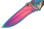 Couteau pliant Herbertz 577910 manche en acier inox avec revêtement titane arc-en-ciel 10cm
