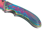 Couteau pliant Herbertz 577910 manche en acier inox avec revêtement titane arc-en-ciel 10cm