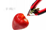 Équeuteur de fraises OXO rouge à pince en inox
