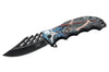 Couteau pliant Herbertz 594812 lame ajourée et manche ergonomique alu motif faucheuse 12cm