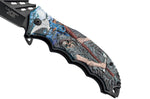 Couteau pliant Herbertz 594812 lame ajourée et manche ergonomique alu motif faucheuse 12cm