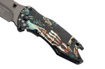 Couteau pliant Herbertz 592709 tout inox motif "Grim Reaper" la grande faucheuse 9cm + décapsuleur