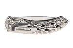 Couteau pliant Herbertz 565212 tout en inox décor aigle enflammé manche 12cm