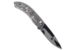 Couteau pliant Herbertz 565212 tout en inox décor aigle enflammé manche 12cm