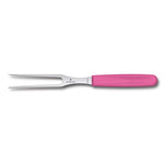 Fourchette à découper manche rose lame inox 15cm Victorinox