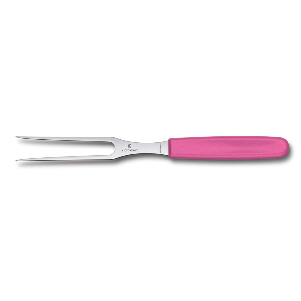 Fourchette à découper manche rose lame inox 15cm Victorinox