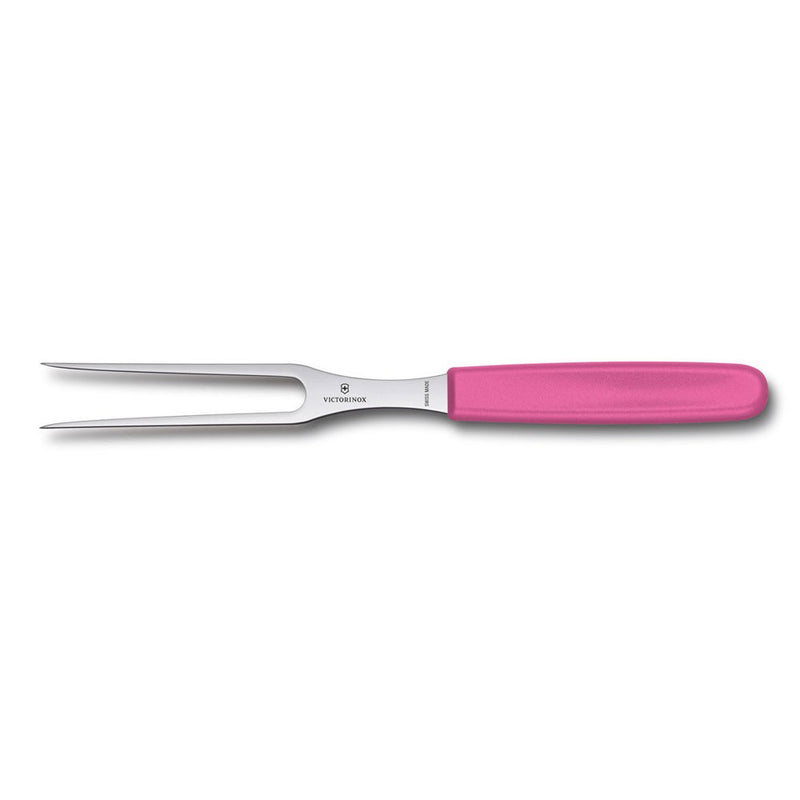Fourchette à découper manche rose lame inox 15cm Victorinox