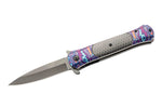 Couteau pliant Herbertz 590912 manche inox imprimé multicolore 11,5cm + étui