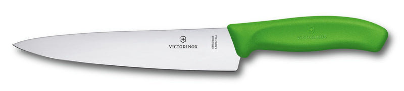 Couteau à découper manche vert lame inox 19cm Victorinox 6.8006.19L4