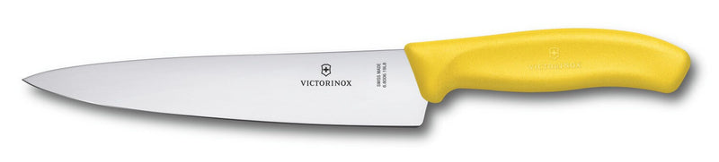 Couteau à découper manche jaune lame inox 19cm Victorinox 6.8006.19L8