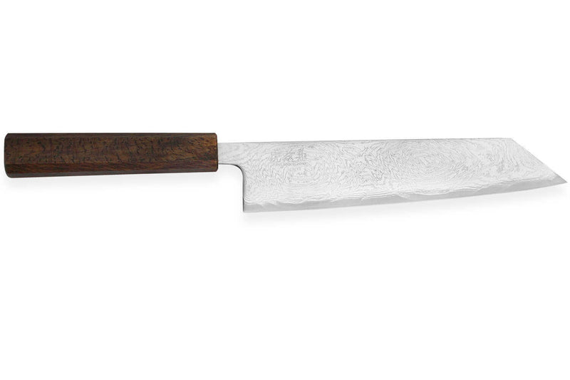 Couteau kiritsuke japonais artisanal Wusaki Unagi AUS10 damas 21cm manche chêne