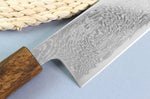 Couteau kiritsuke japonais artisanal Wusaki Unagi AUS10 damas 21cm manche chêne
