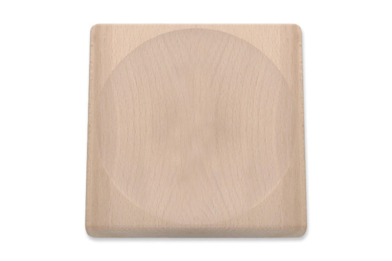 Planche à découper pour hachoir Triangle en bois de hêtre 20x20x4cm