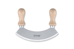 Hachoir berçoir Triangle poignées en hêtre lame simple inox - 2 tailles - 14 cm