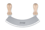Hachoir berçoir Triangle poignées en hêtre lame simple inox - 2 tailles - 18 cm