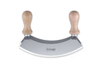 Hachoir berçoir Triangle poignées en hêtre double lame - 2 tailles - 14 cm