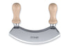 Hachoir berçoir Triangle poignées en hêtre double lame - 2 tailles - 18 cm