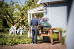 Pack Big Green Egg XLarge barbecue + table eucalyptus + convEGGtor + berceau de table + 4 roulettes