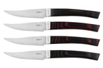 Coffret 4 couteaux à steak japonais Kanetsugu Nami damassées 4 coloris