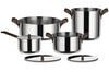 Batterie de cuisine Alessi Edo 7 pièces acier inox 18/10 design par Patricia Urquiola